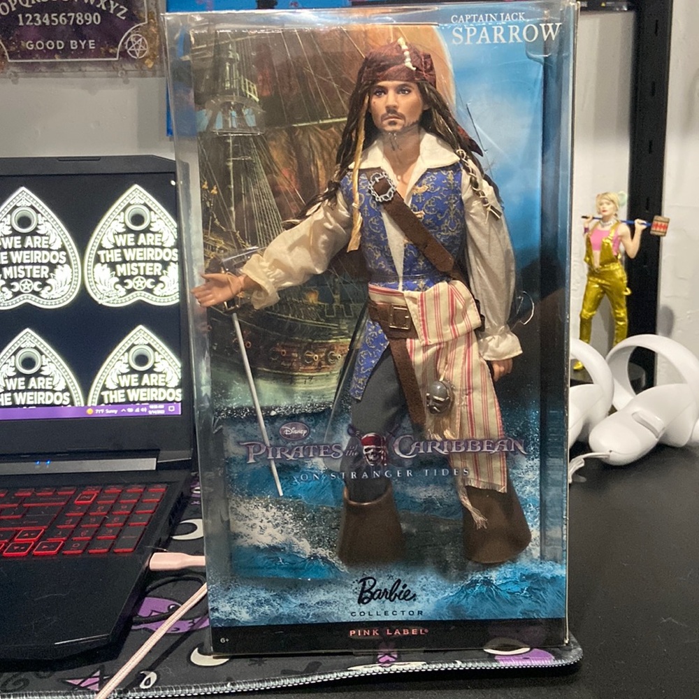 Pirates of the Caribbean on Stranger tides pink labelBarbie Captain Jack sparrow